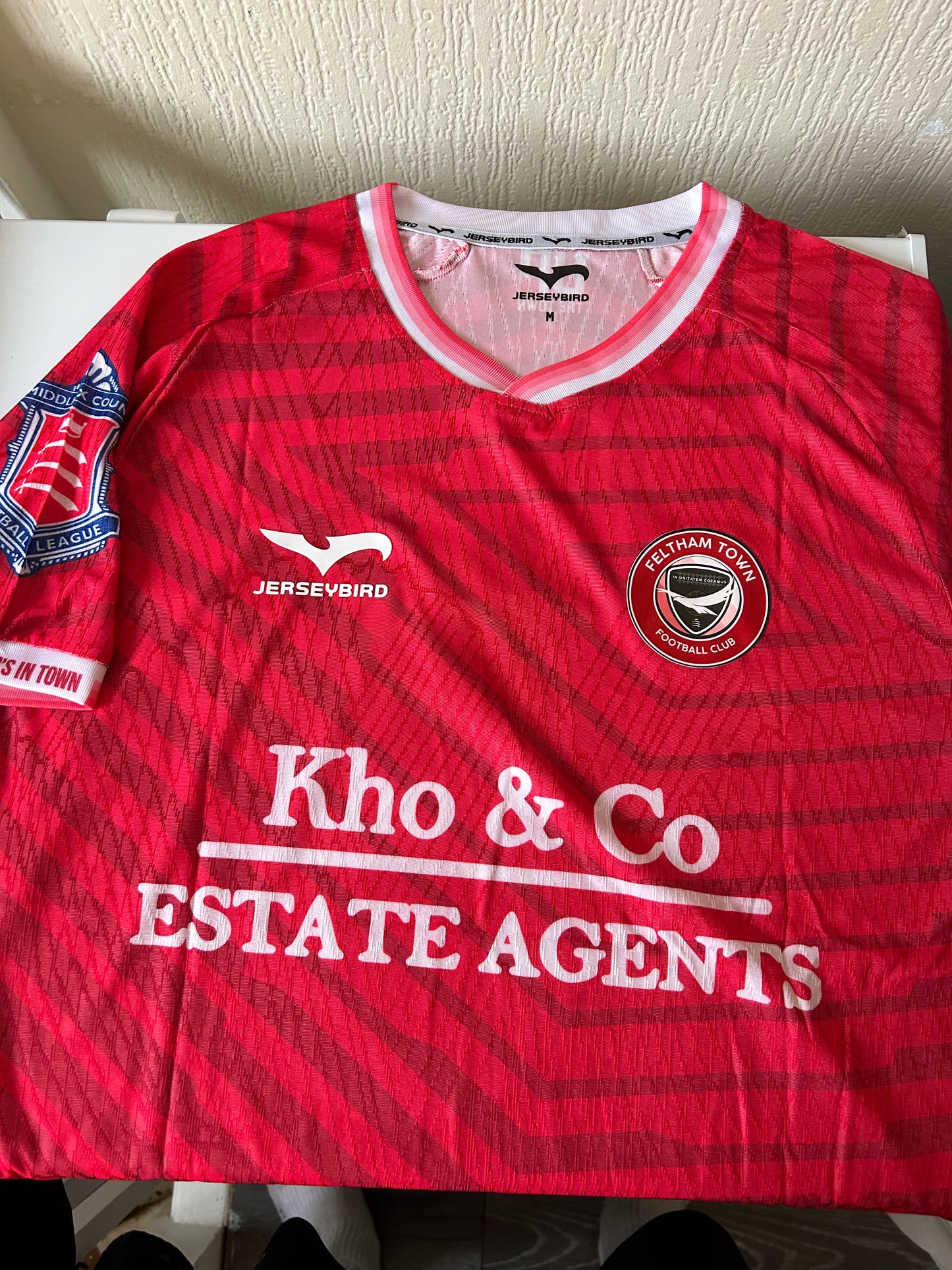 Feltham Town FC 2025/26 Home Jersey - Deep Red Ombré